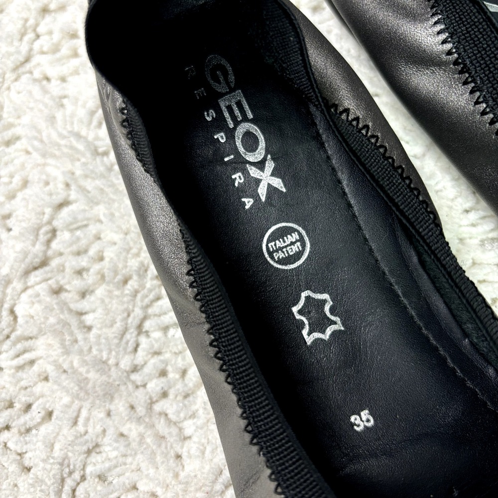 GEOX Ballet Flats NWOT Italian Patent Leather Shoes Women's 35 EU Fits US 6 - Picture 3 of 11